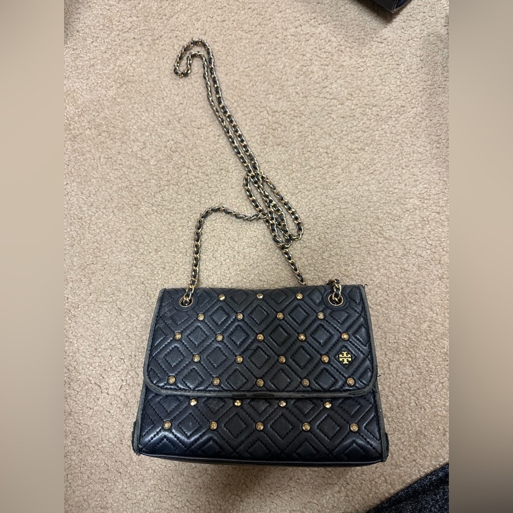 Tory Burch Purse, Quilted Crossbody, Black